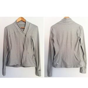 Lululemon Precision Jacket Asymmetrical Zip Heathered Battleship Size 10